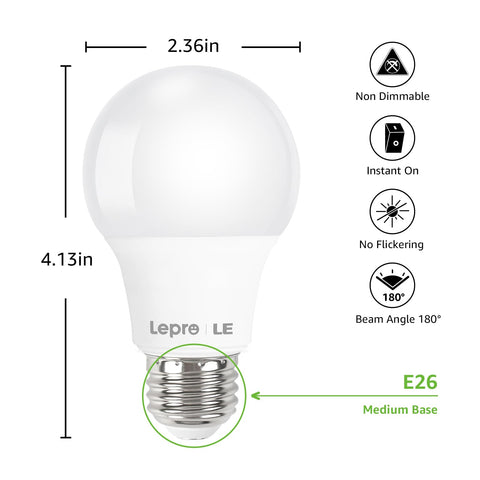 Easy installation with a standard E26 base fits most lamps.