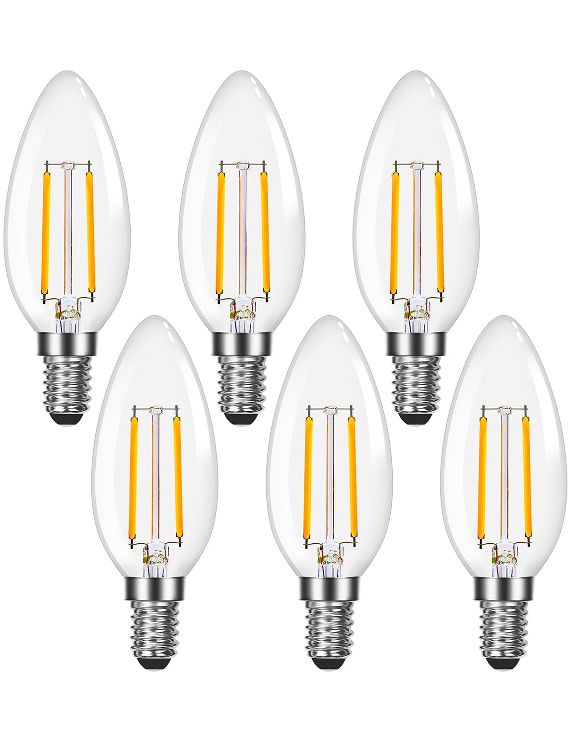 Lepro LED chandelier bulbs with 60W-equivalent glow for chandeliers.