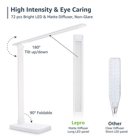 Lepro LED Desk Lamp bedside setup for comfortable night reading