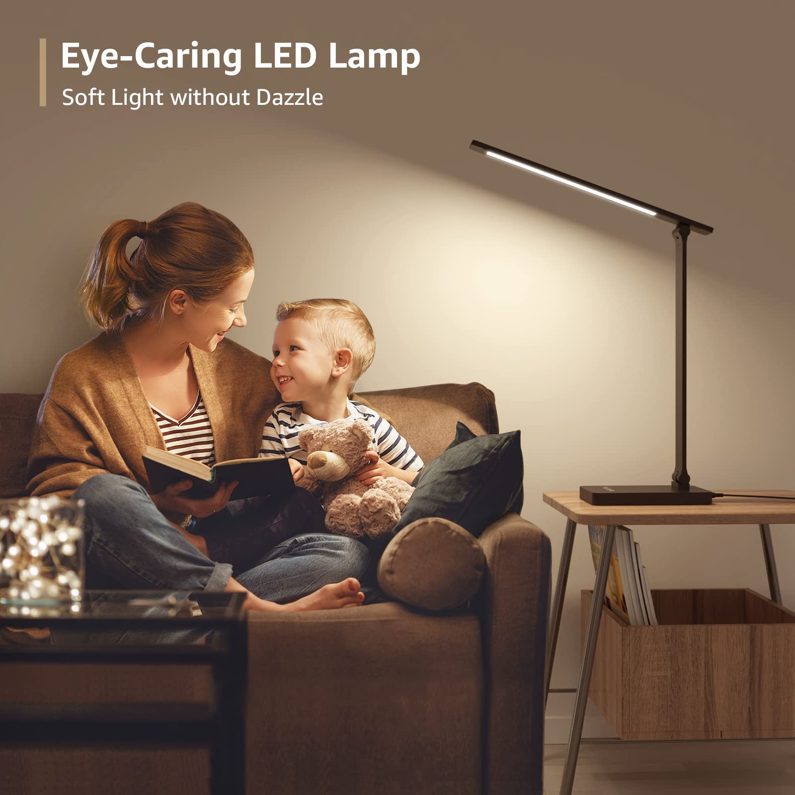 Lepro LED Desk Lamp in black finish complements modern desks