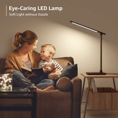 Lepro LED Desk Lamp in black finish complements modern desks