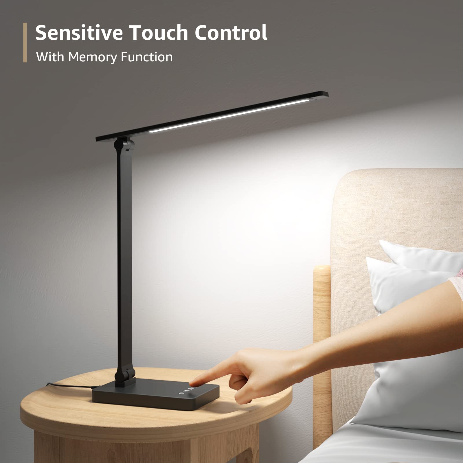 Lepro LED Desk Lamp runs cool with energy-saving LEDs