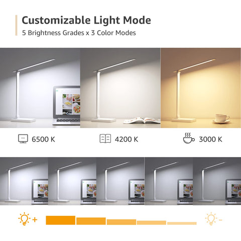 Lepro LED Desk Lamp diffused eye-care lighting for comfortable reading.