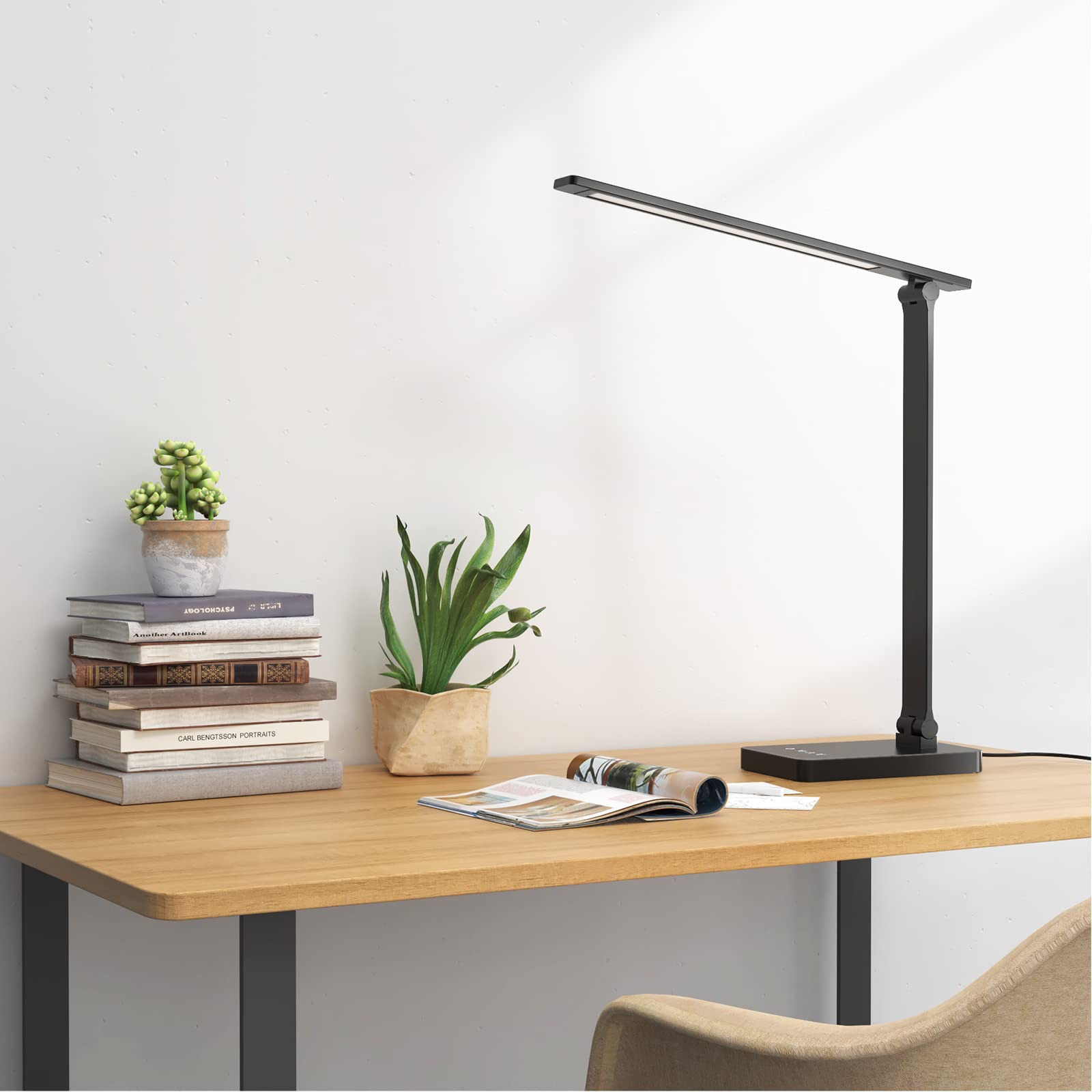 Lepro LED Desk Lamp with frosted shade delivering diffused, non-flicker light