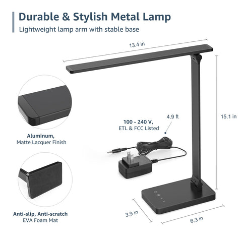 Lepro LED Desk Lamp providing bright task lighting for sewing and crafts