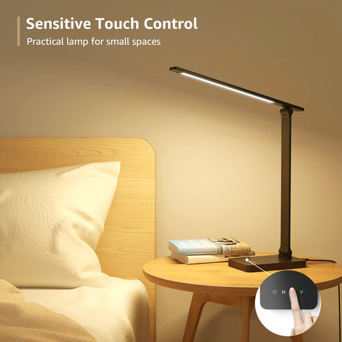 Lepro LED desk lamp on sewing table setup for crafting and reading.