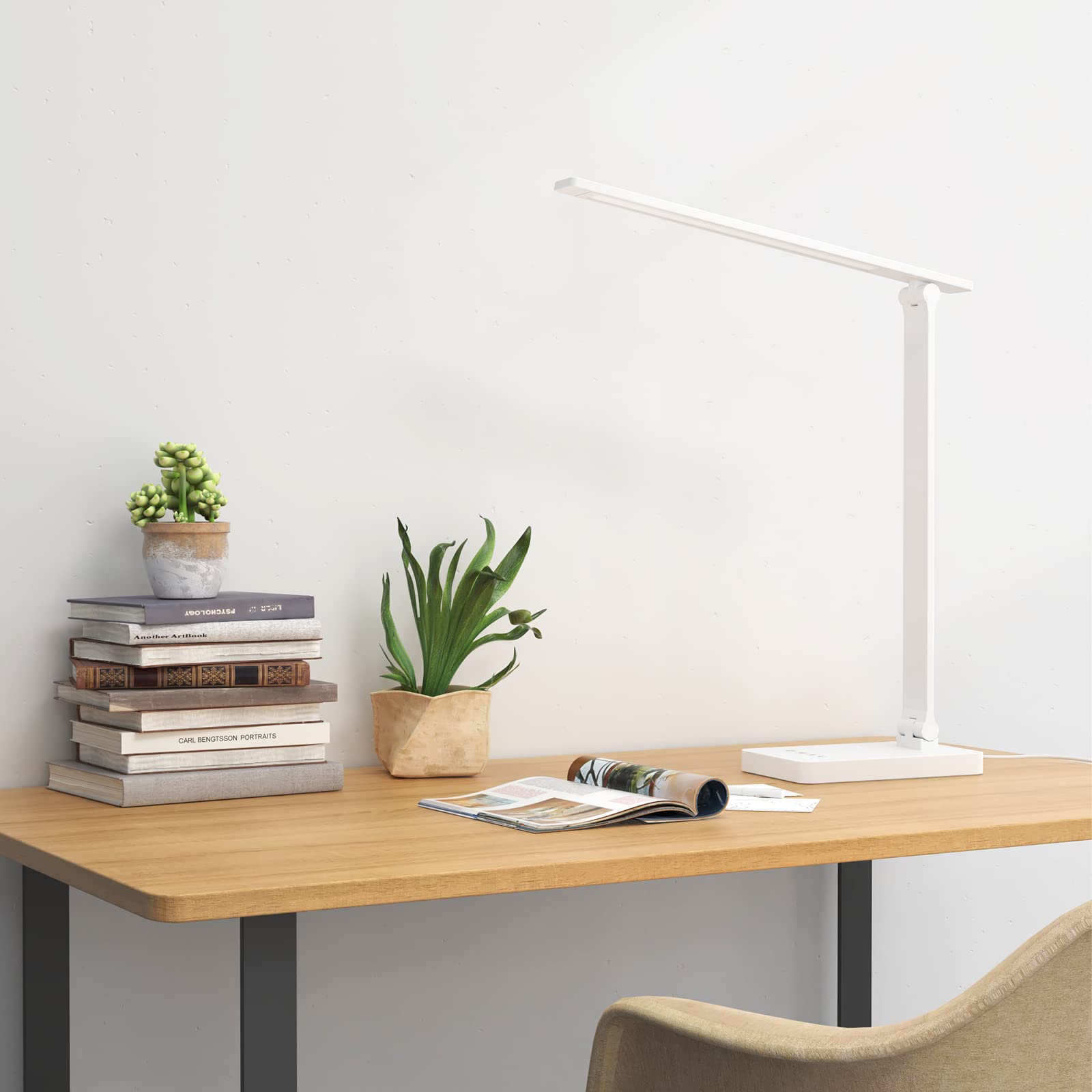 Lepro LED Desk Lamp's sleek minimalist design fits any desk.