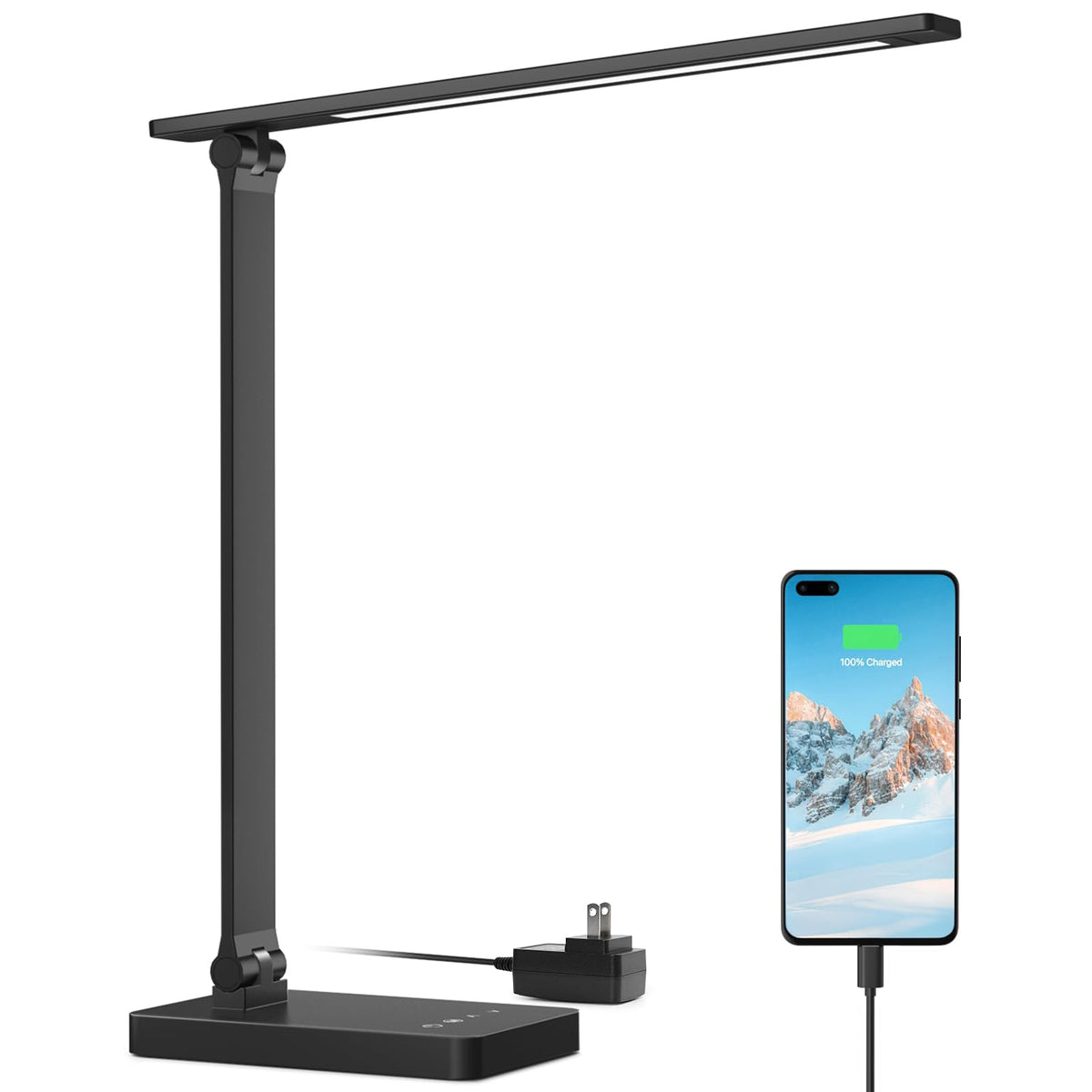 Lepro LED Desk Lamp close-up of USB charging port for devices