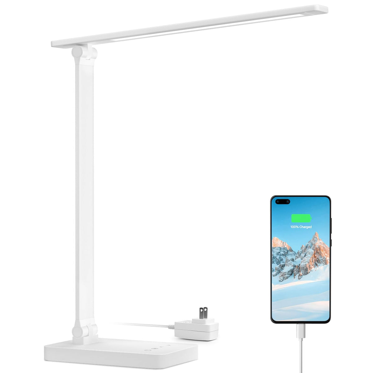 Lepro LED Desk Lamp with USB port charges devices while you work.