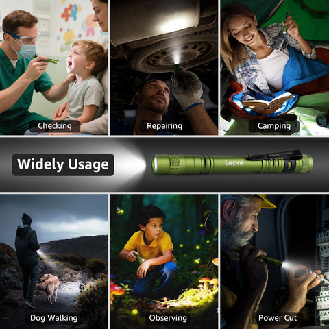 Lepro LED Pen Flashlight aluminum body for sturdy, durable use.