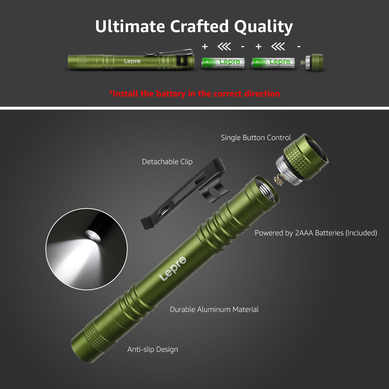 Lepro LED Pen Flashlights two-pack for value and kit versatility.