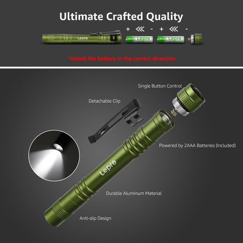 Lepro LED Pen Flashlights two-pack for value and kit versatility.