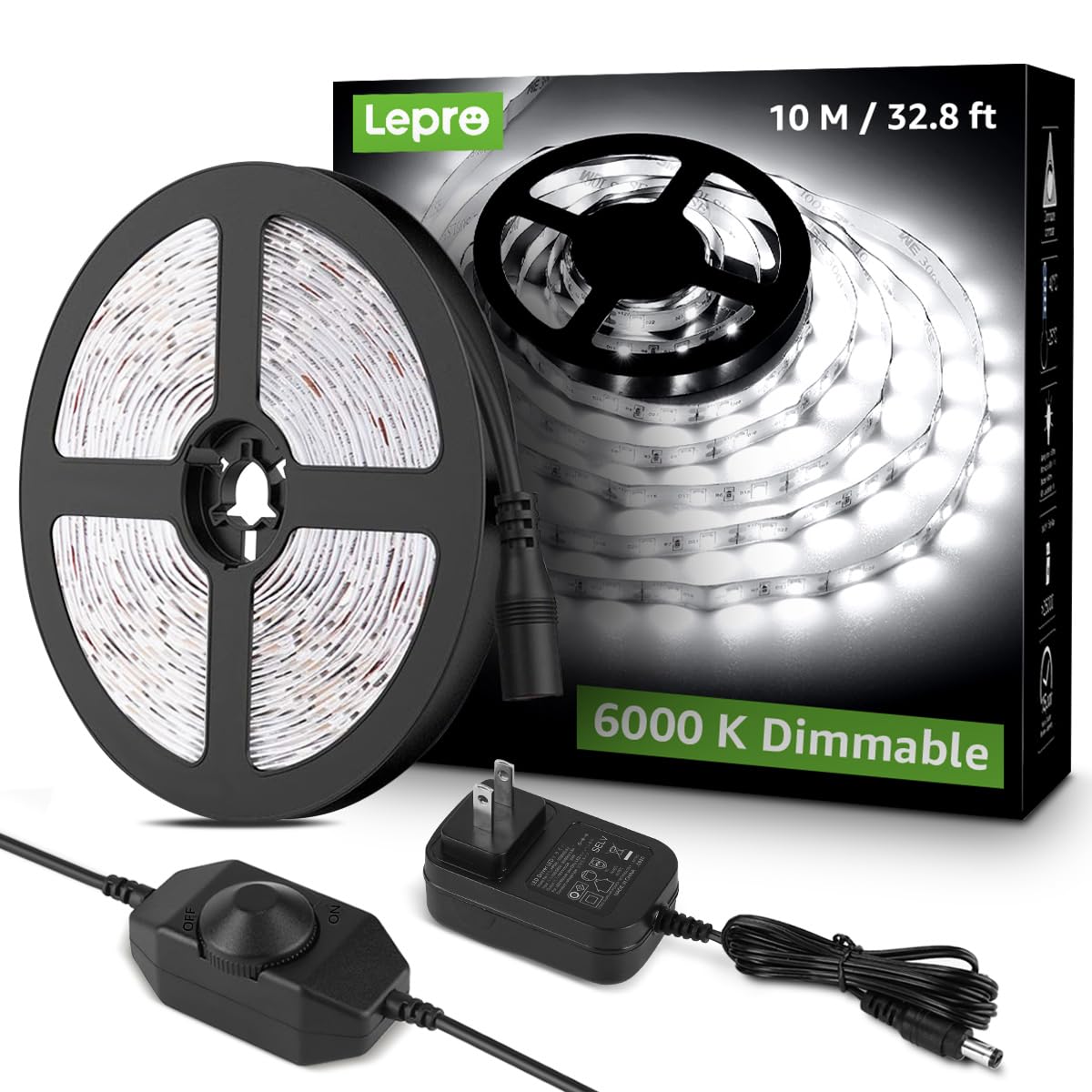 Lepro LED strip 32.8ft dimmable for customizable brightness
