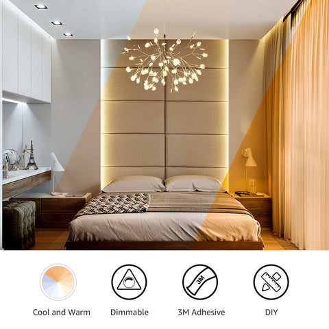 Lepro strip light with 3M adhesive backing for secure mounting.