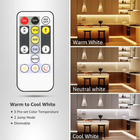 Lepro LED strip with remote dimming for adjustable brightness.