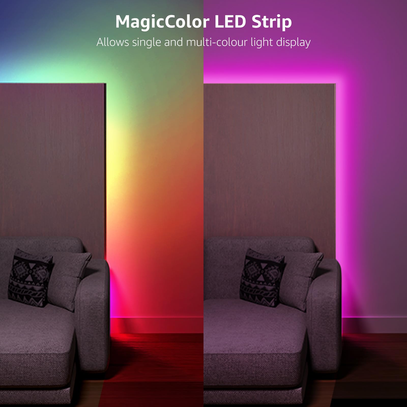 Lepro LED strip with music sync reacts to beats for lively gatherings.