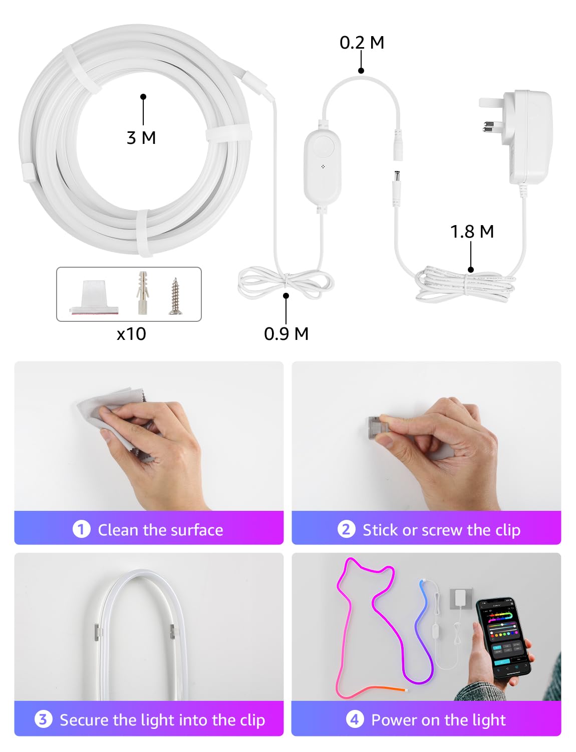 Lepro N1 AI rope lights offer multiple DIY shapes for creative decor.