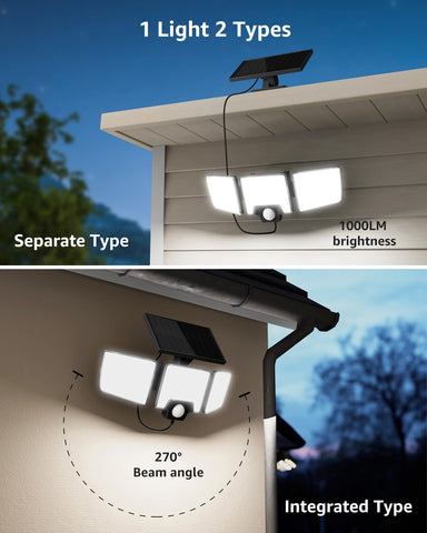 Lepro solar panel and light separated by 3m cable enables flexible placement