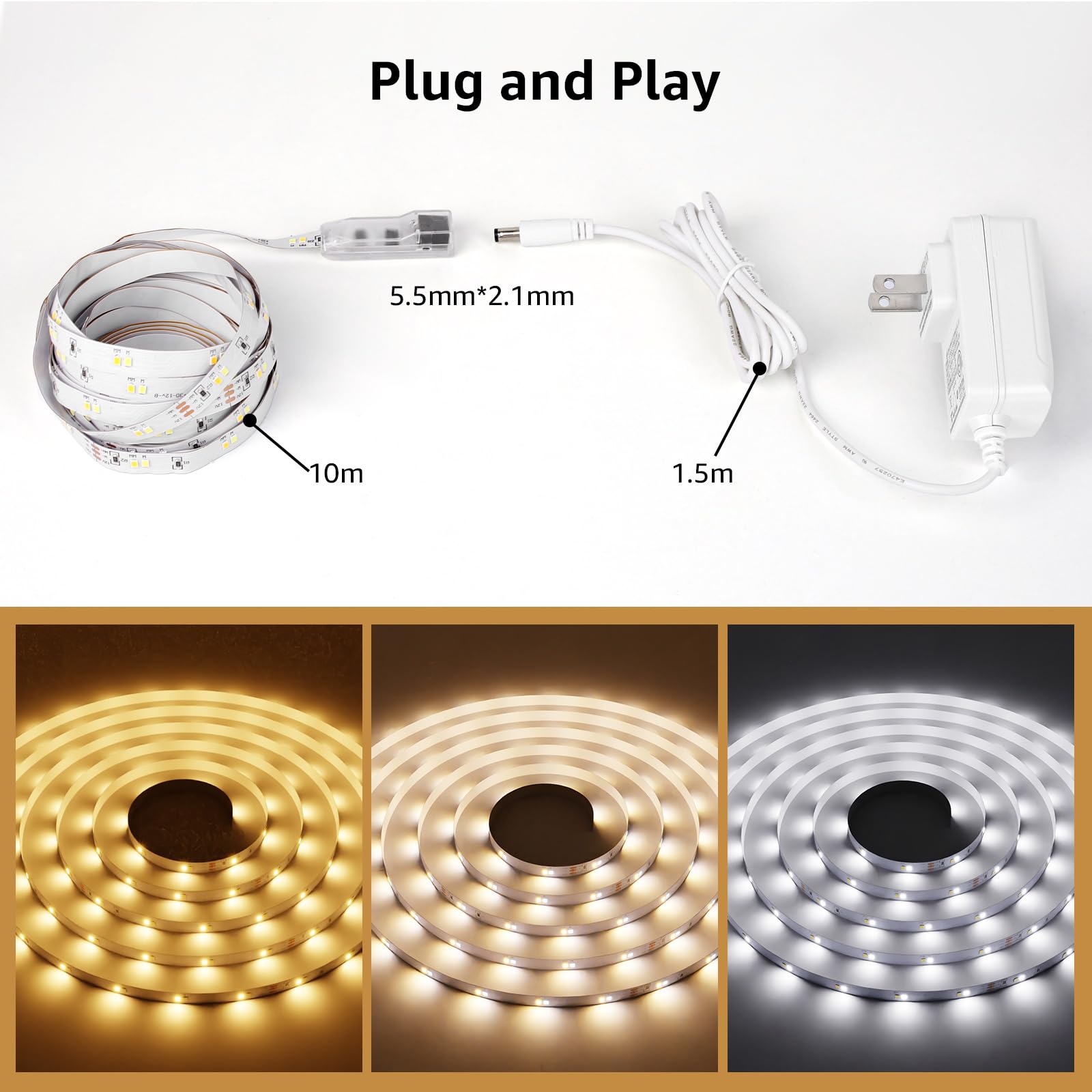 Lepro strip light adds ambient room glow for living spaces.