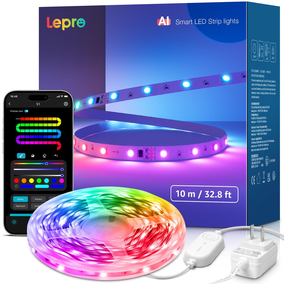 Lepro S1 AI LED strip lights rainbow chasing for vibrant bedroom ambience