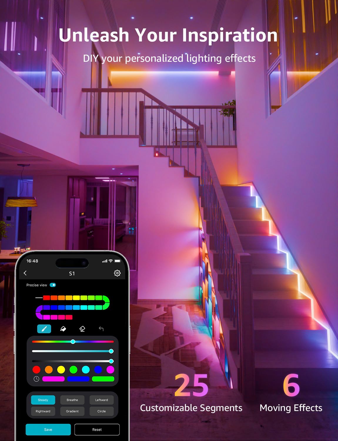 Lepro S1 app-based voice control enables quick scene changes.
