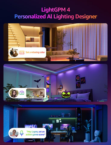 Lepro SE1 AI LED strip app control for easy room setup.