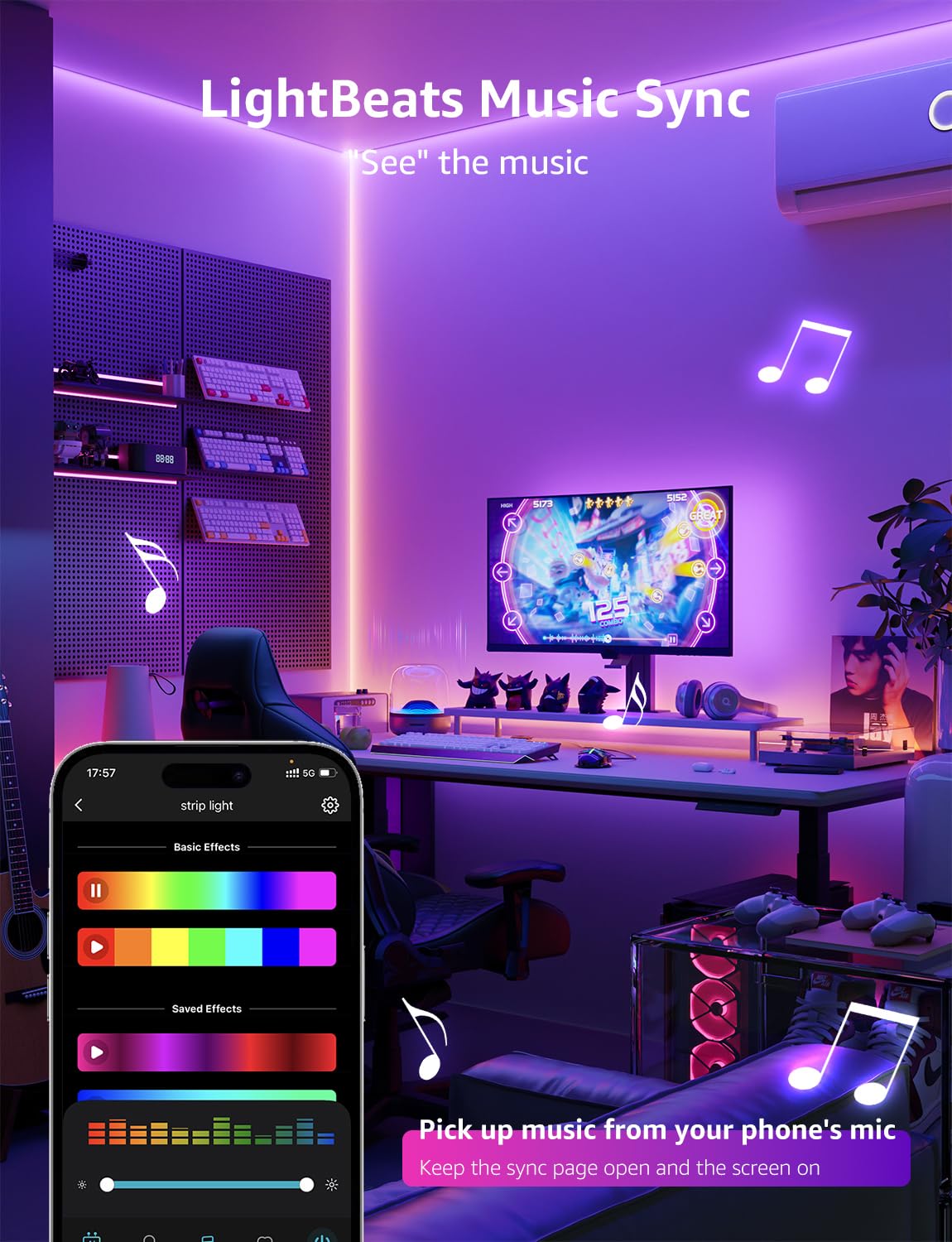 Lepro SE1 AI LED strip easy installation with adhesive and clips.