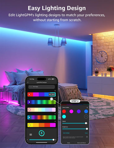 Lepro SE1 AI LED strip ideal for bedrooms and living rooms.