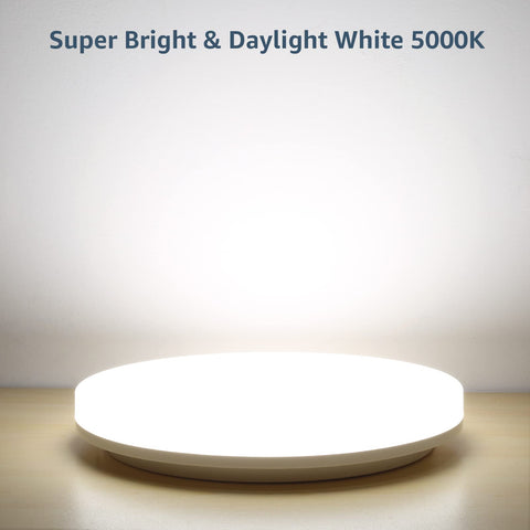 Slim-profile Lepro ceiling light blends with low or sloped ceilings.