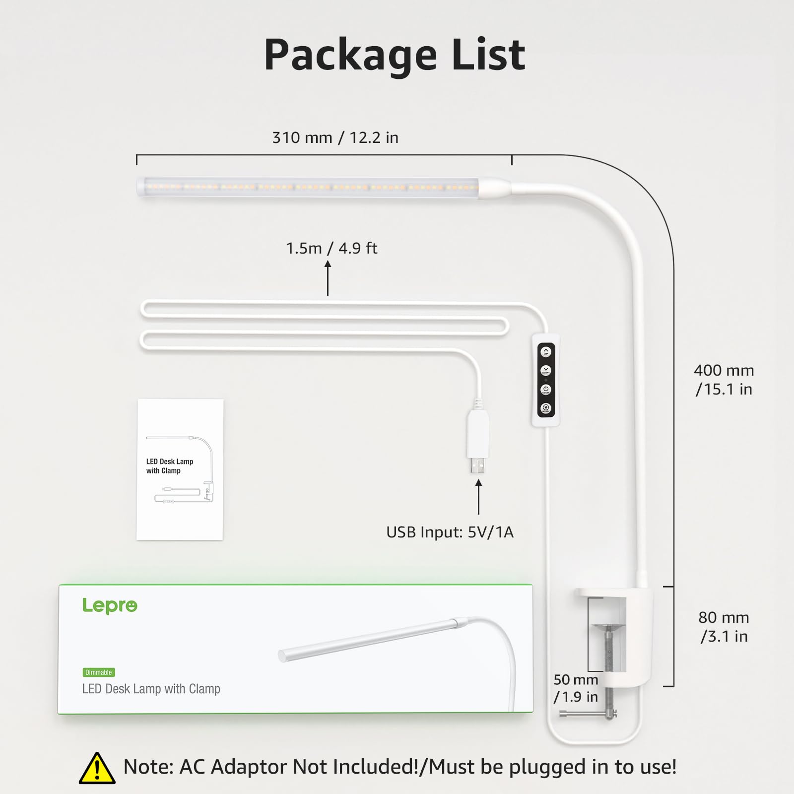 Lepro dimmable light with 10 brightness levels for comfort.