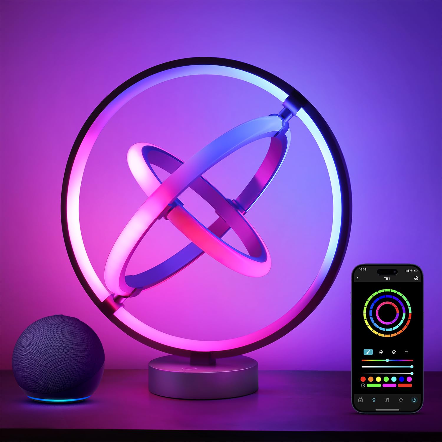 Lepro TB1 smart table lamp with RGB-IC LEDs for smooth color changes.