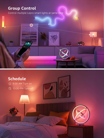 Lepro TB1 orbit-style lamp with adjustable rings for a futuristic vibe.