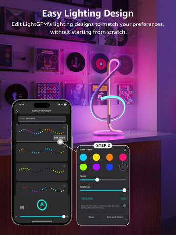 Lepro TB2 AI lighting designer interface suggests scenes