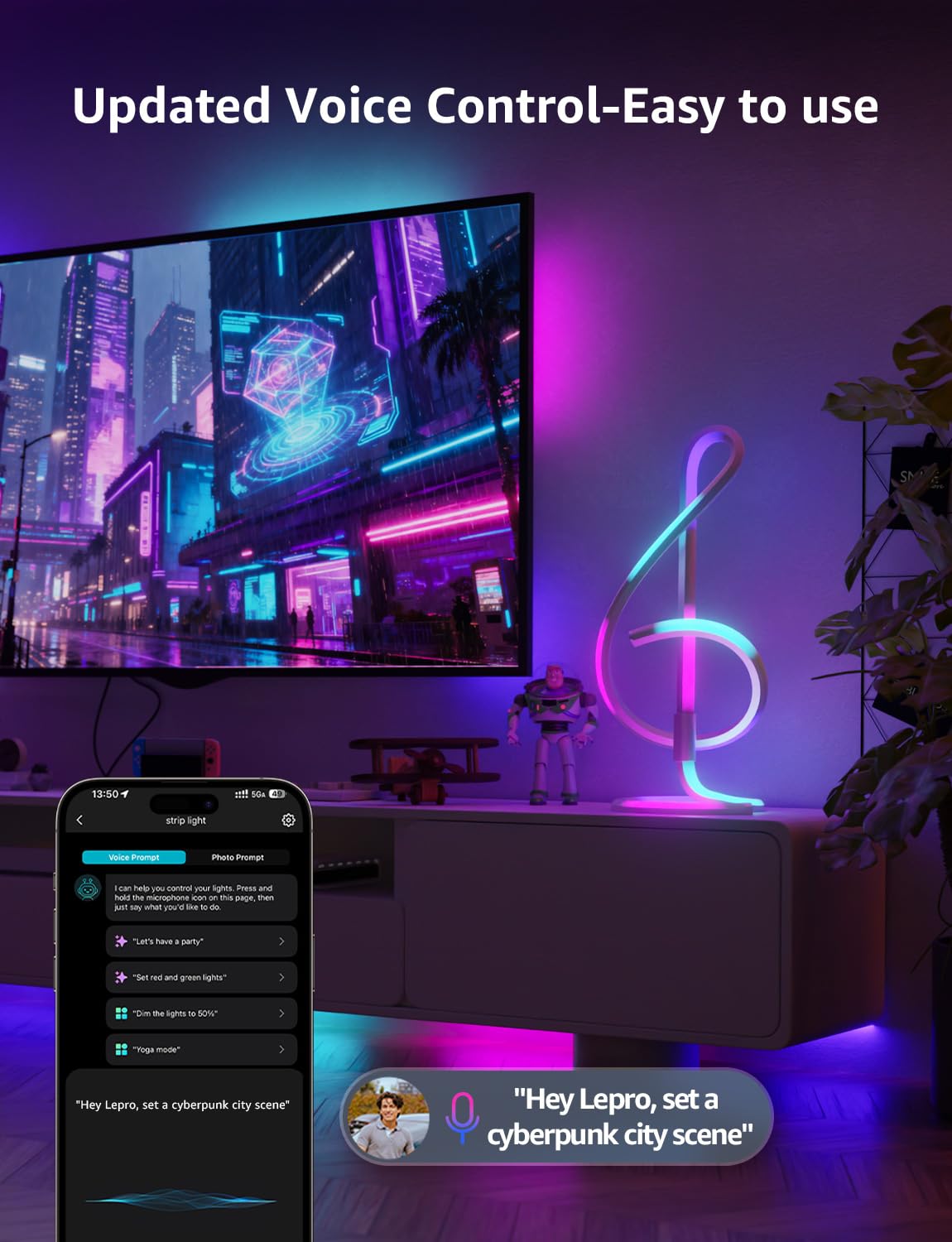 Lepro TB2 lamp with Alexa and Google Assistant control
