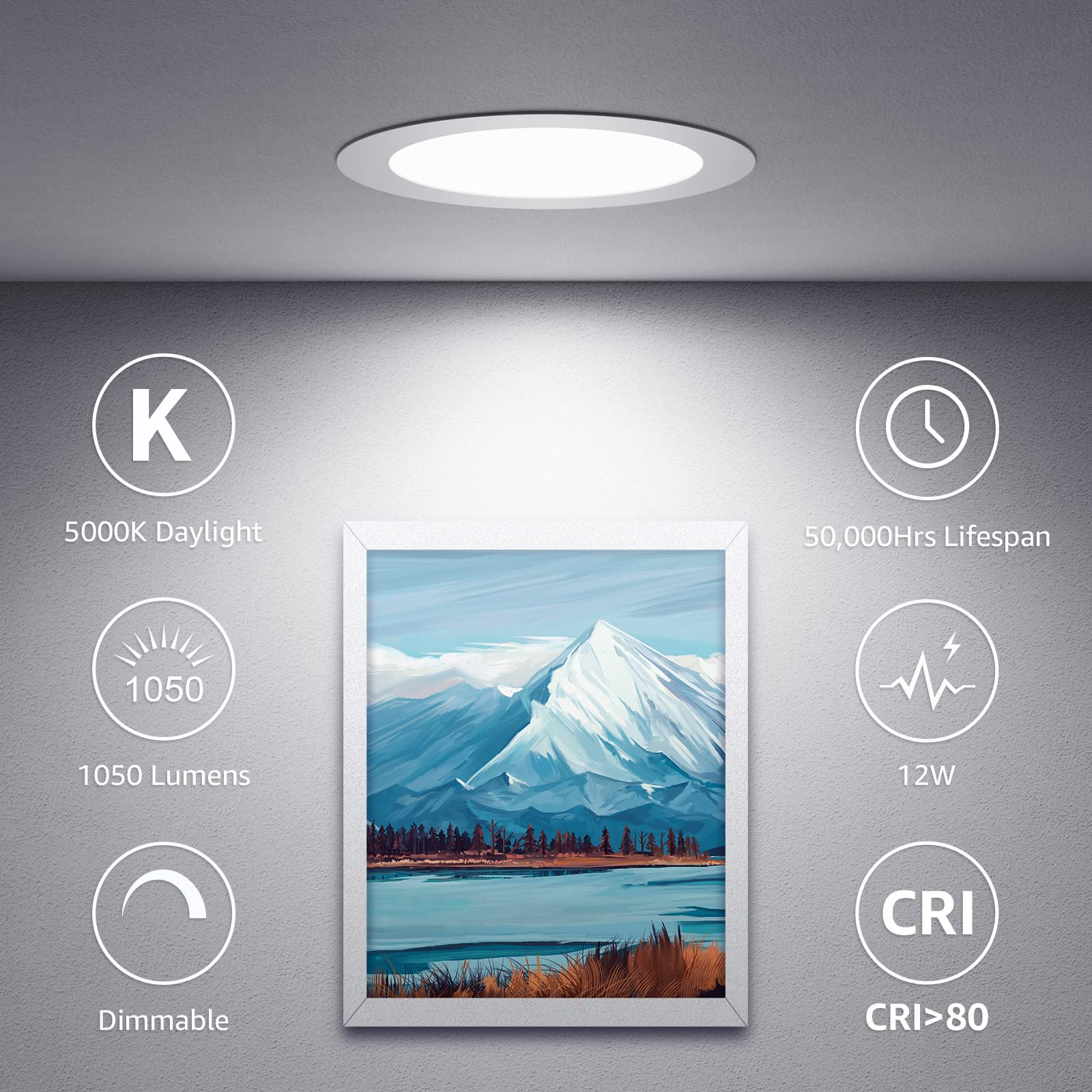 Lepro ultra-thin LED downlight showing slim ceiling profile for tight spaces.