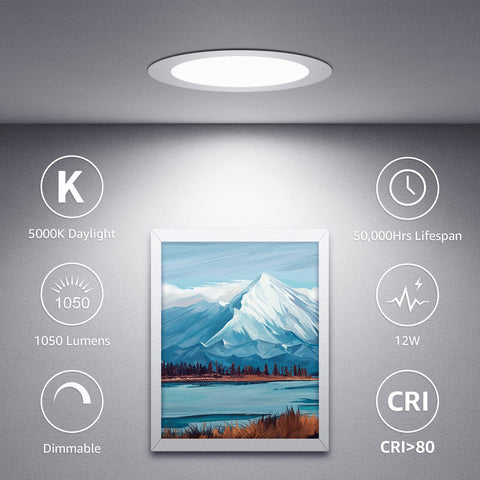 Lepro ultra-thin LED downlight showing slim ceiling profile for tight spaces.