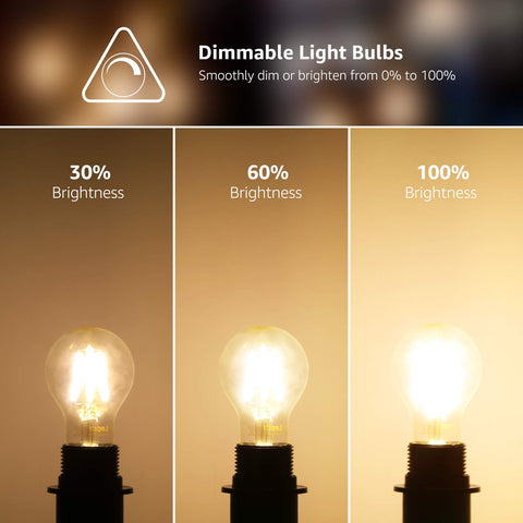 Lepro Vintage LED Bulbs classic clear glass in A19 shape for retro charm.