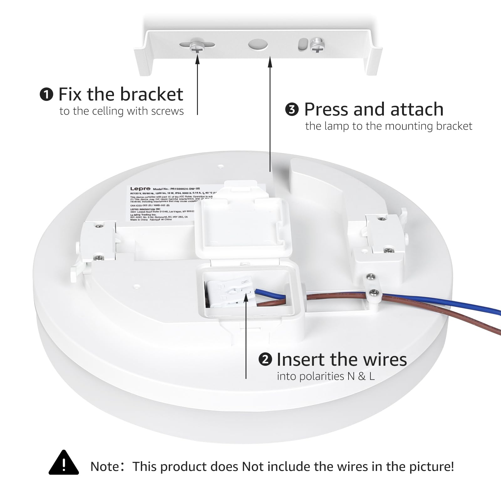 Broad 2400-lumen output covers large rooms up to 220 ft².