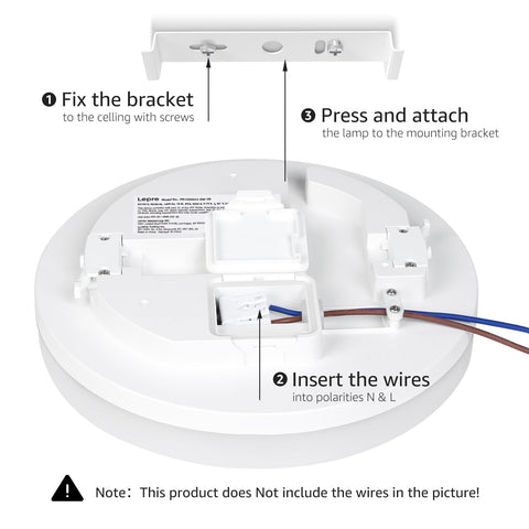 Broad 2400-lumen output covers large rooms up to 220 ft².