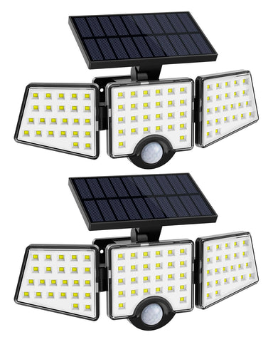 Lepro WL4000 outdoor solar light front view, bright yard illumination