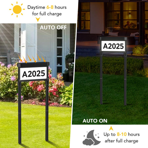 Lepwings address sign installation with mailbox mount and ground stakes for quick setup