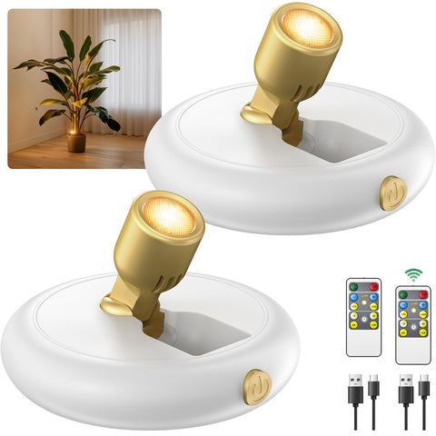 Ler0ktr rechargeable spotlight demonstrates long battery life for continuous accent lighting.