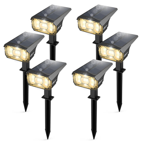 LEREKAM 3-brightness solar light demonstrates bright night glow for garden paths