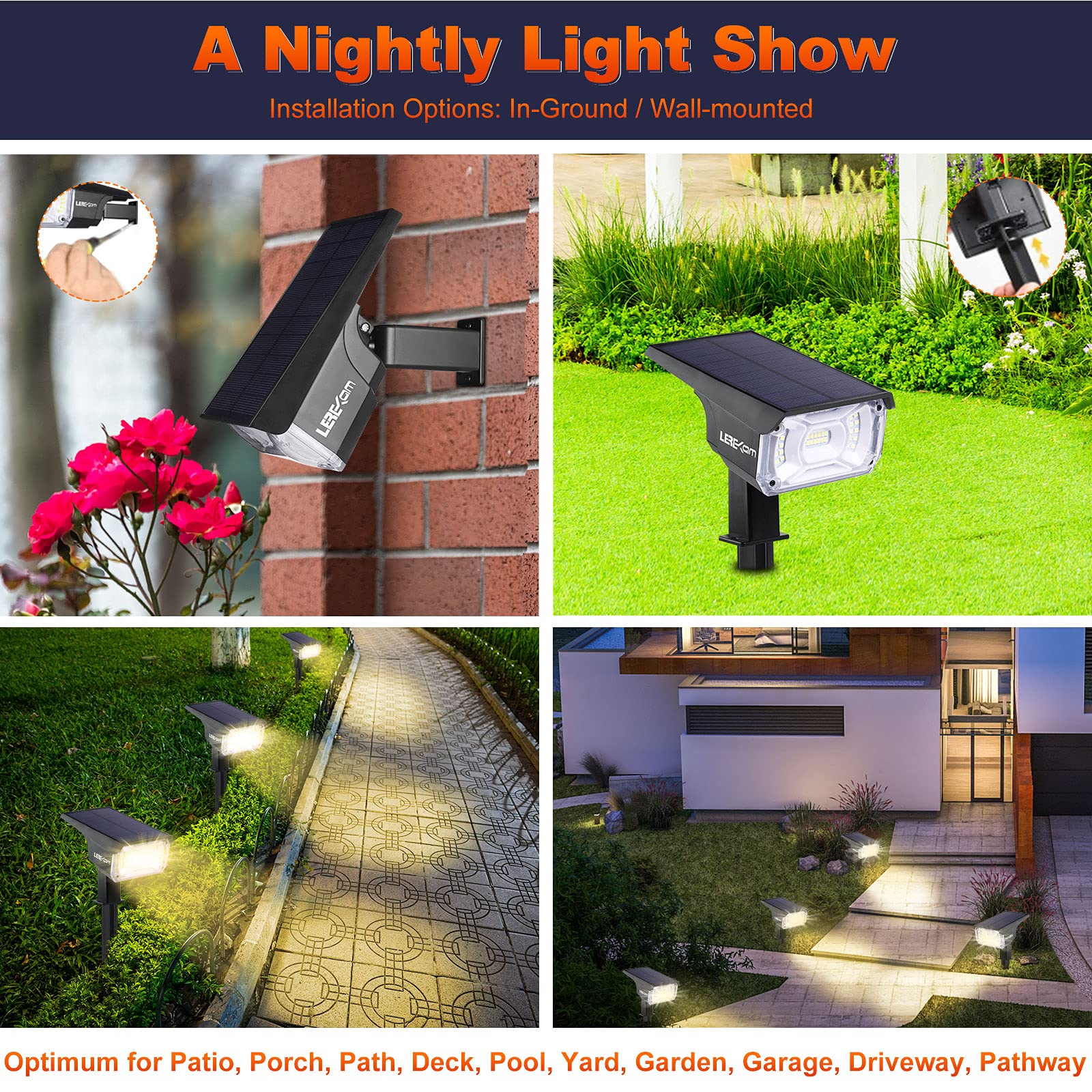 LEREKAM 40-LED array delivers bright coverage for larger landscapes.