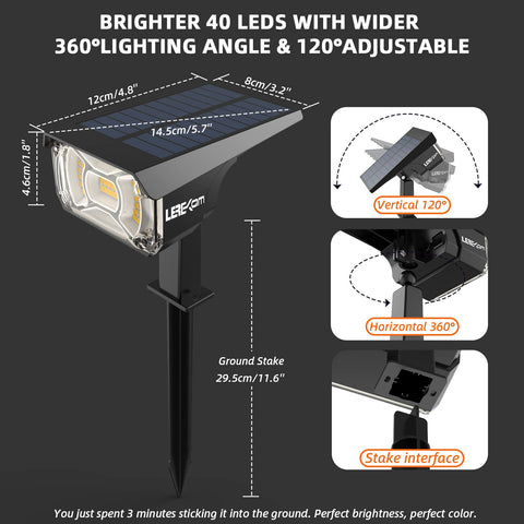 LEREKAM easy installation with stake or wall bracket for versatile placement