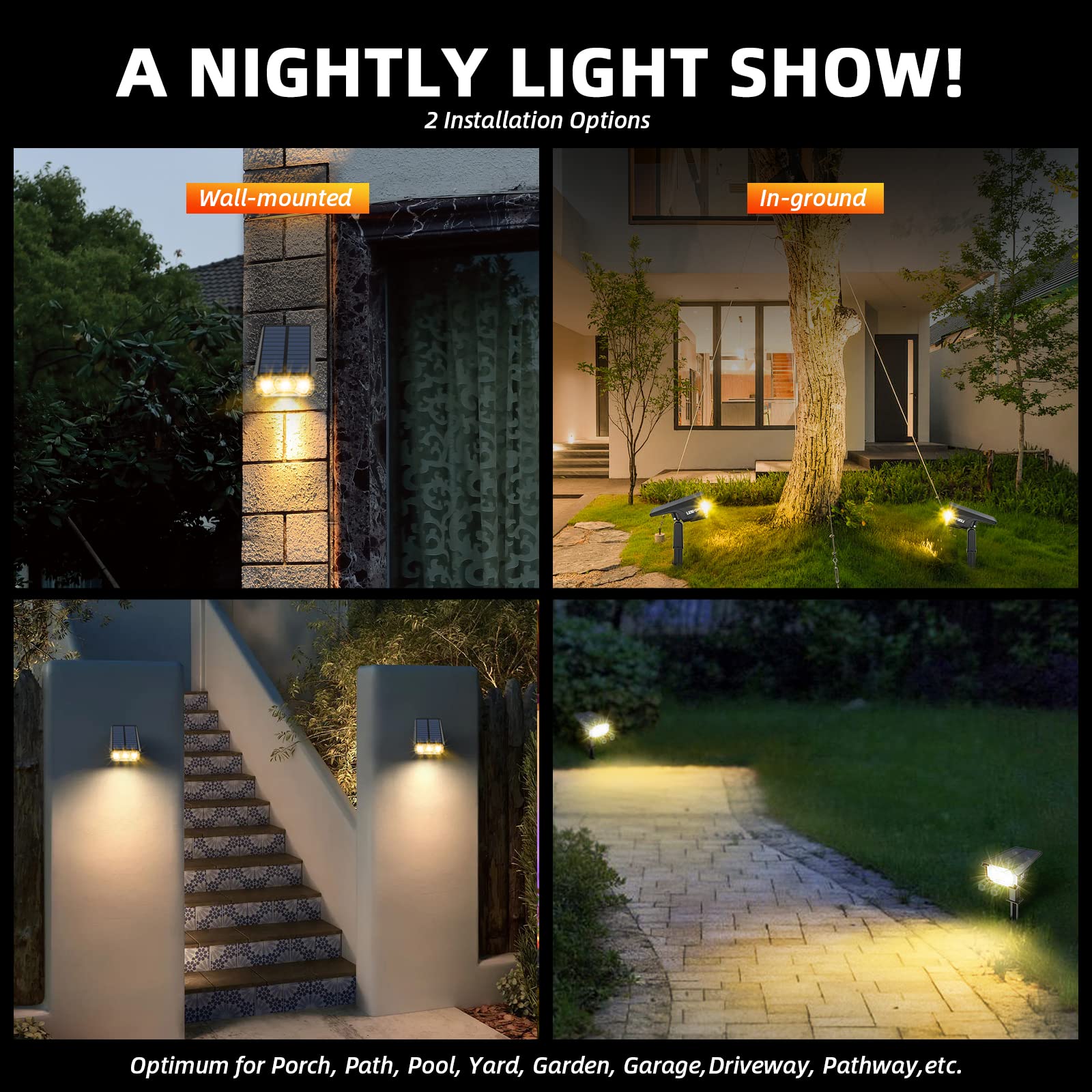 LEREKAM auto on outdoor light activates at dusk for hands-free use