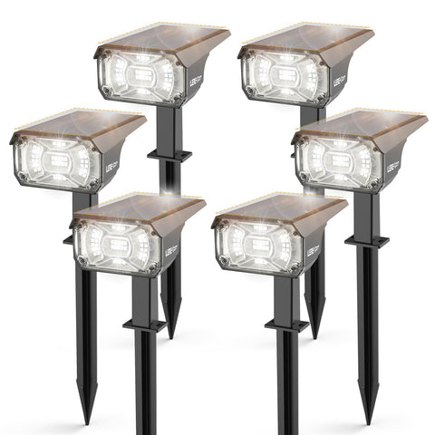 LEREKAM solar outdoor spotlight with 360-degree head for wide perimeter lighting.