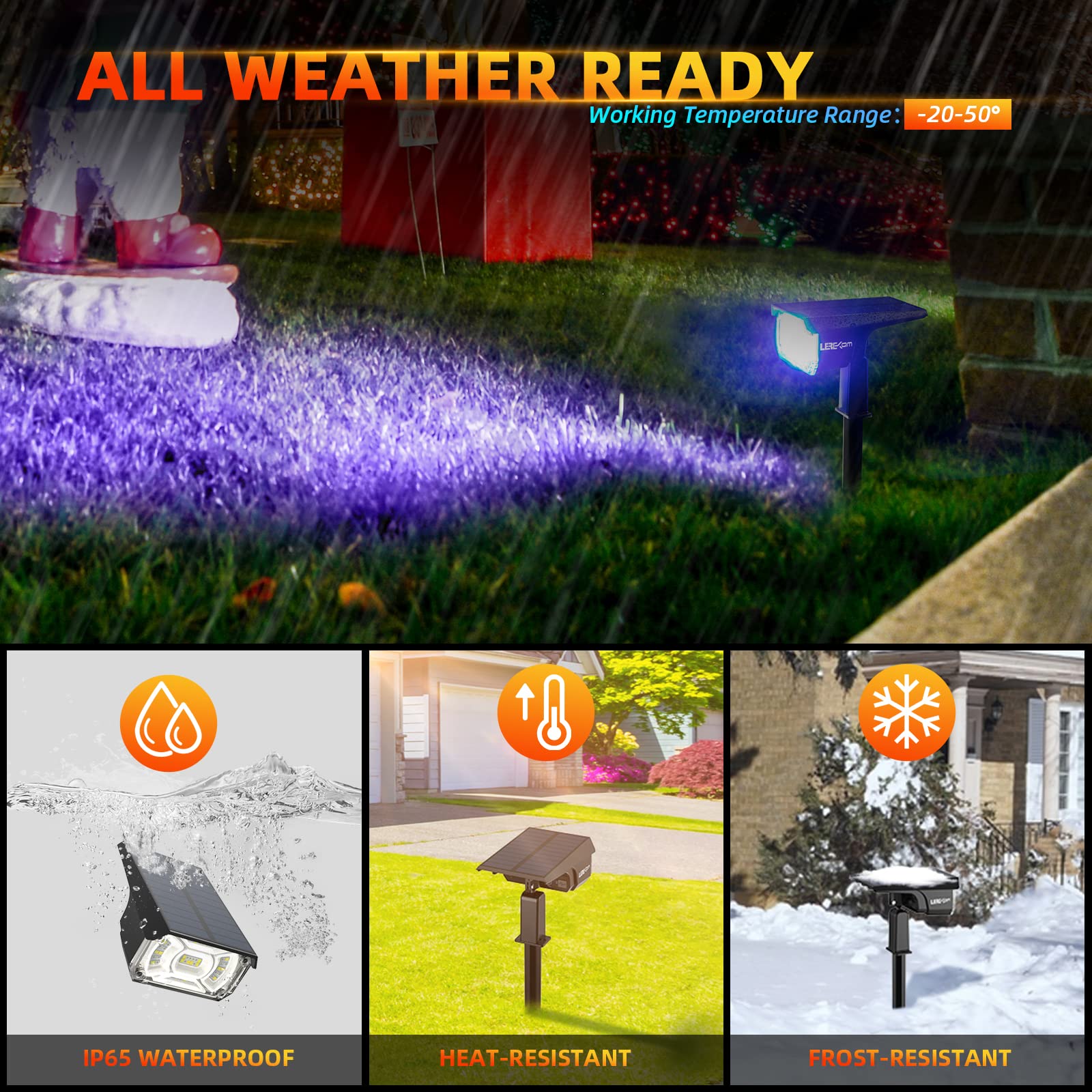 LEREKAM color-changing RGB lights showing multi-color mode for mood lighting.