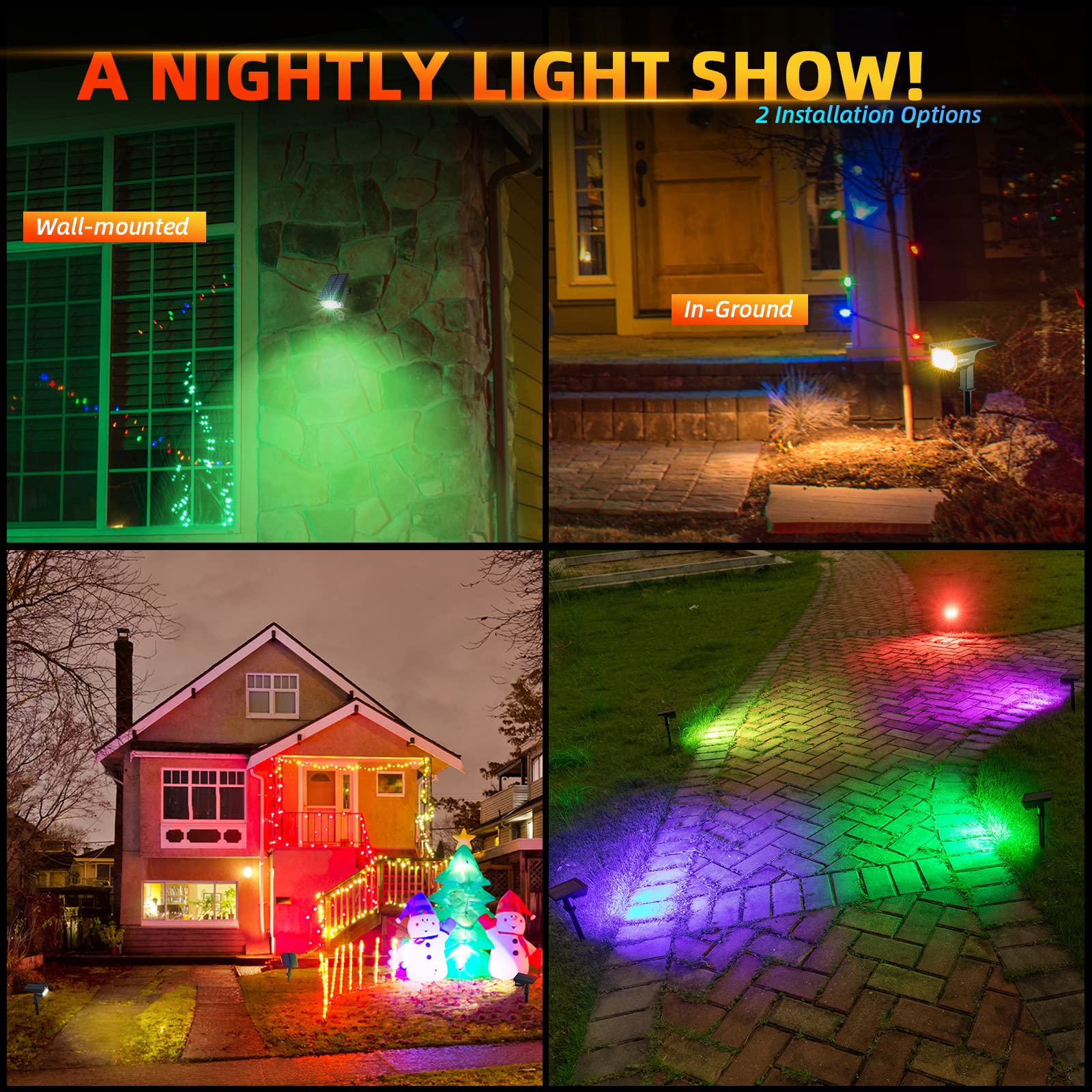 LEREKAM 40 LEDs provide wide coverage for large yards.