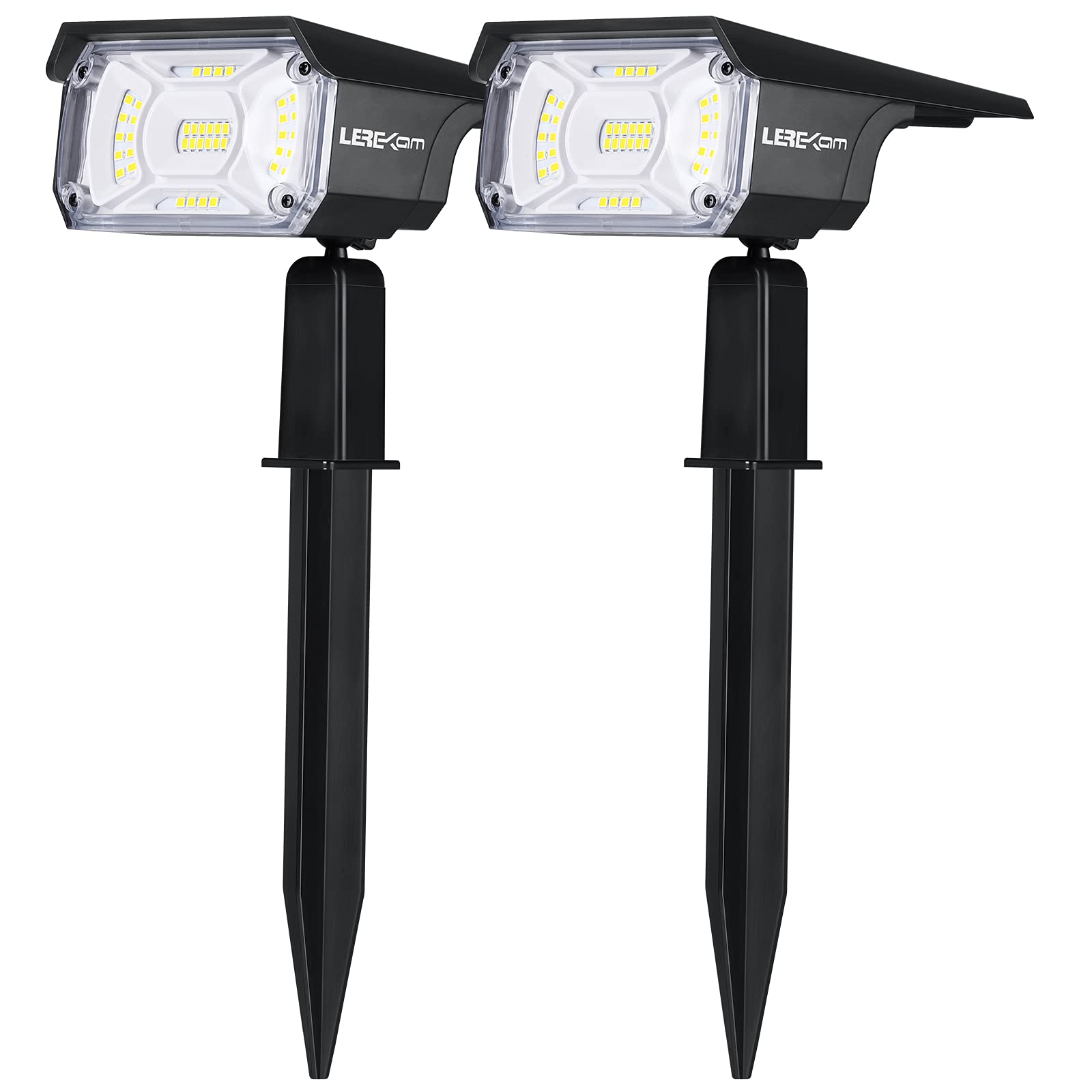 LEREKAM solar spot light on a tree, creating evening garden ambiance